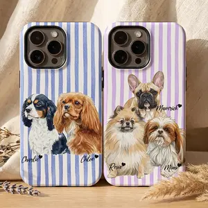 Custom Watercolor Dog Phone Case, Personalized Pet Portrait Iphone Samsung