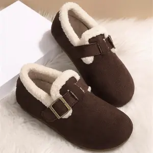Womens Shoes Wide Slip-On Clogs with Cork Footbed and Adjustable Buckle Winter House Shoes Warm Adjustable Bedroom Indoor Outdoor