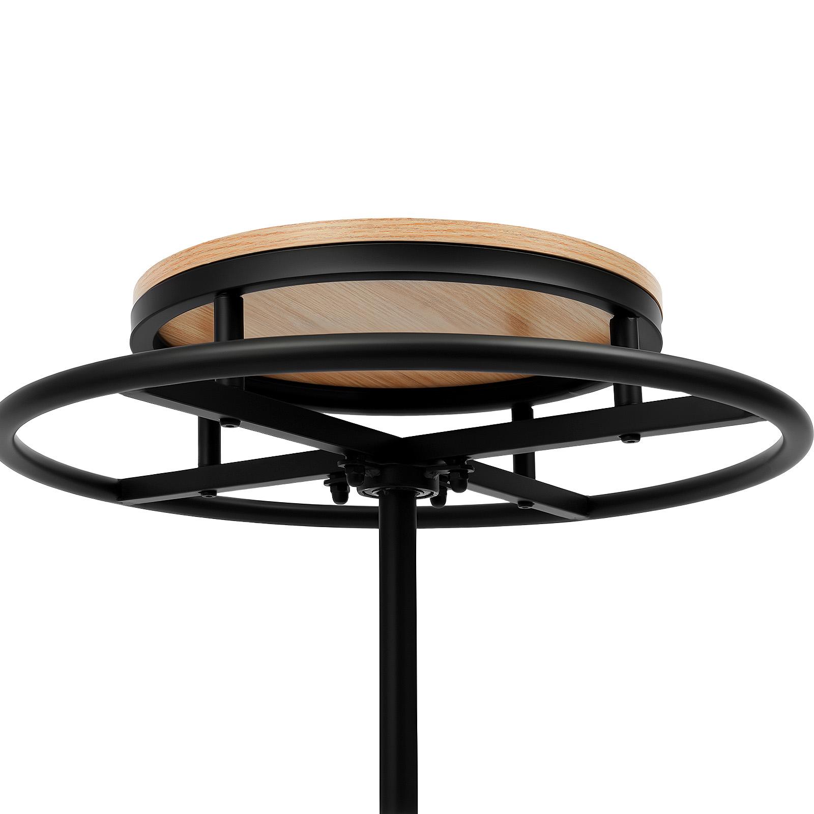 360° Rotating Clothing Display Rack with Top Shelf & Round Hanging Rod, Heavy Duty Steel Garment Rack for Boutique Retail Store, Black Finish for Shop Home Closet Organization