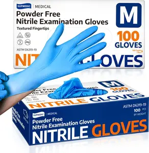 Supmedic Medical Soft Max™ Nitrile Exam Gloves, 100 Count Latex-Free Powder-Free Non-Sterile Food Safe Disposable Glove, Blue