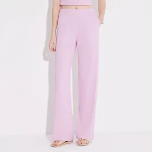Women's Mid-Rise Textured Ribbed Slim Leg Pull-On Pants - Wild Fable Pink XS