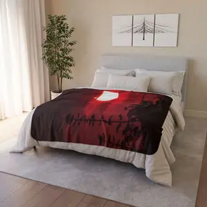 Melting Sun - Fleece Sherpa Blanket