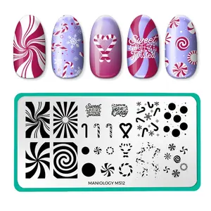 Candy Cane Cove (M512) - Nail Stamping Plate Candy Cane Cove (M512) - Nail Stamping Plate