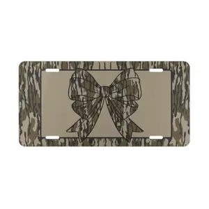 Bottomland Camo Coquette Vanity Plate/Camouflaged License Plate/Camo Bow Vehicle Tag/Country Girl Camo Tag/Cowgirl Camo Accessory