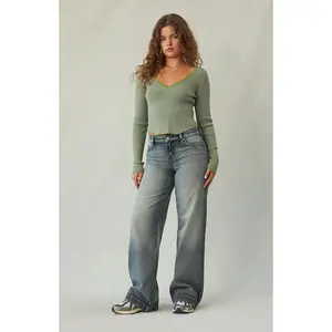 Pacsun Women's Casey Low Rise Baggy Jeans Light Blue Wash