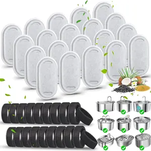 40 Pack  Water Fountain Filters- Fountain Replacement Filters for Stainless Steel 108/3.2L& 67oz/2L Adjustable Water Flow Pet Water Fountain(20 Pack Pet Water Filter Refills+20 Pack Sponges)