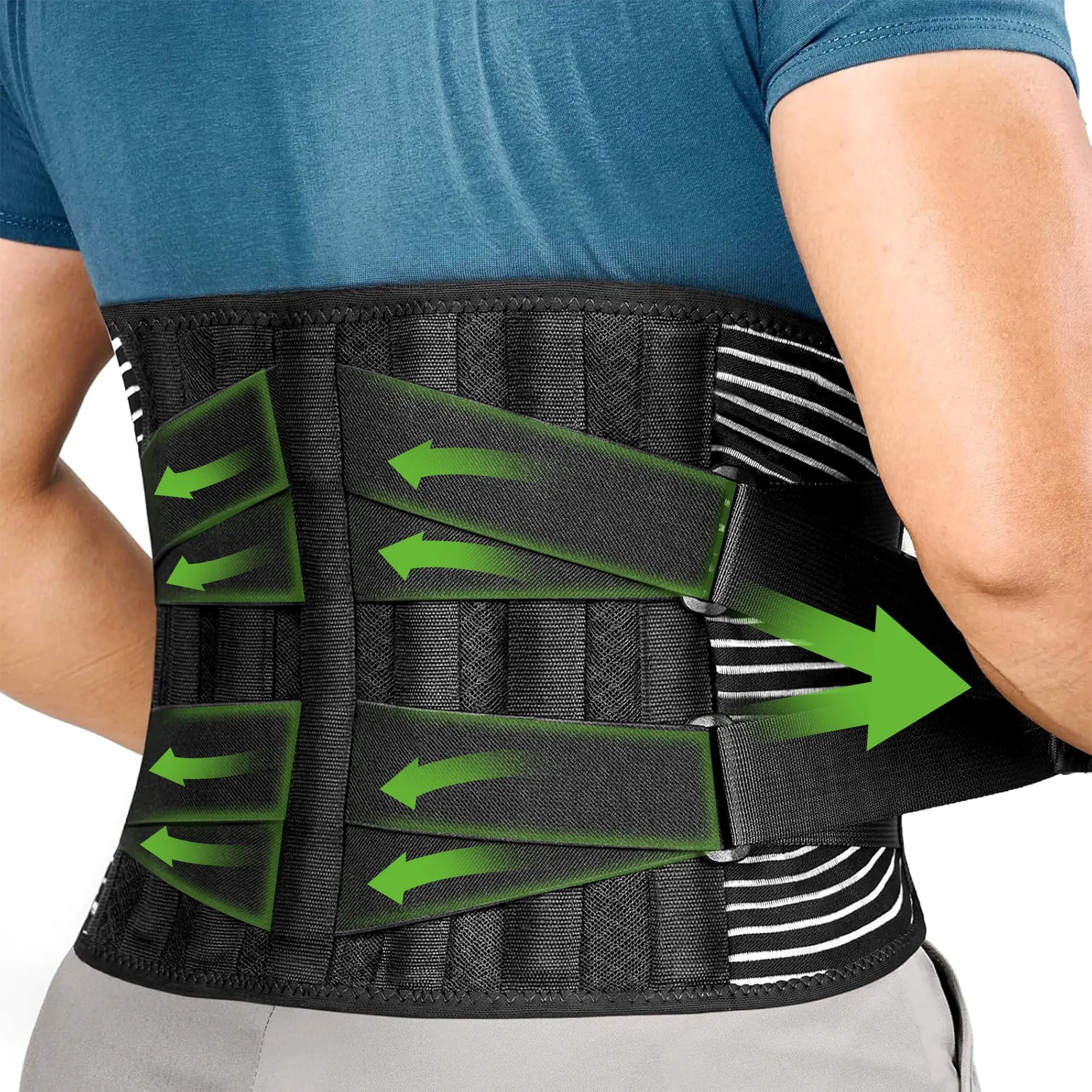 POTOTLLS Big size 5XL Back Braces for Lower Back Pain Relief Breathable Lumbar Support Belt for Men Women Anti-skid Healthcare Bathroom Waist Trainer Belt Waist Abdominal Belt Posture Straps