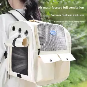 Transparent Cat Carrier Backpack - Large Capacity Portable Pet Bag for Outdoor Travel - All-Season Double-Shoulder Dog & Cat Travel Bag Adjustable Breathable Muzzle Rechargeable Livestock Prod with Flexible Shaft Medium Treadmill Run Walk