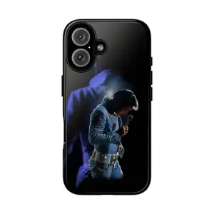 Mid Century Rock Icon Silhouette Phone Case, King Of Rock N Roll Icon Phone Case