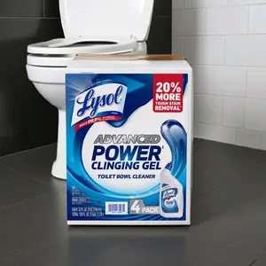 Lysol Advanced Power Cling Gel Toilet Bowl Cleaner 32 fl oz 4 Pack Fresh Scent Removes Tough Stains Rust & Hard Water Buildup Kills 99.9% Viruses & Bacteria Cleaning Household