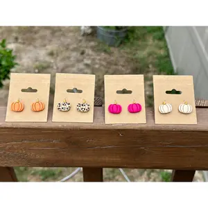 Pumpkin Clay Earrings