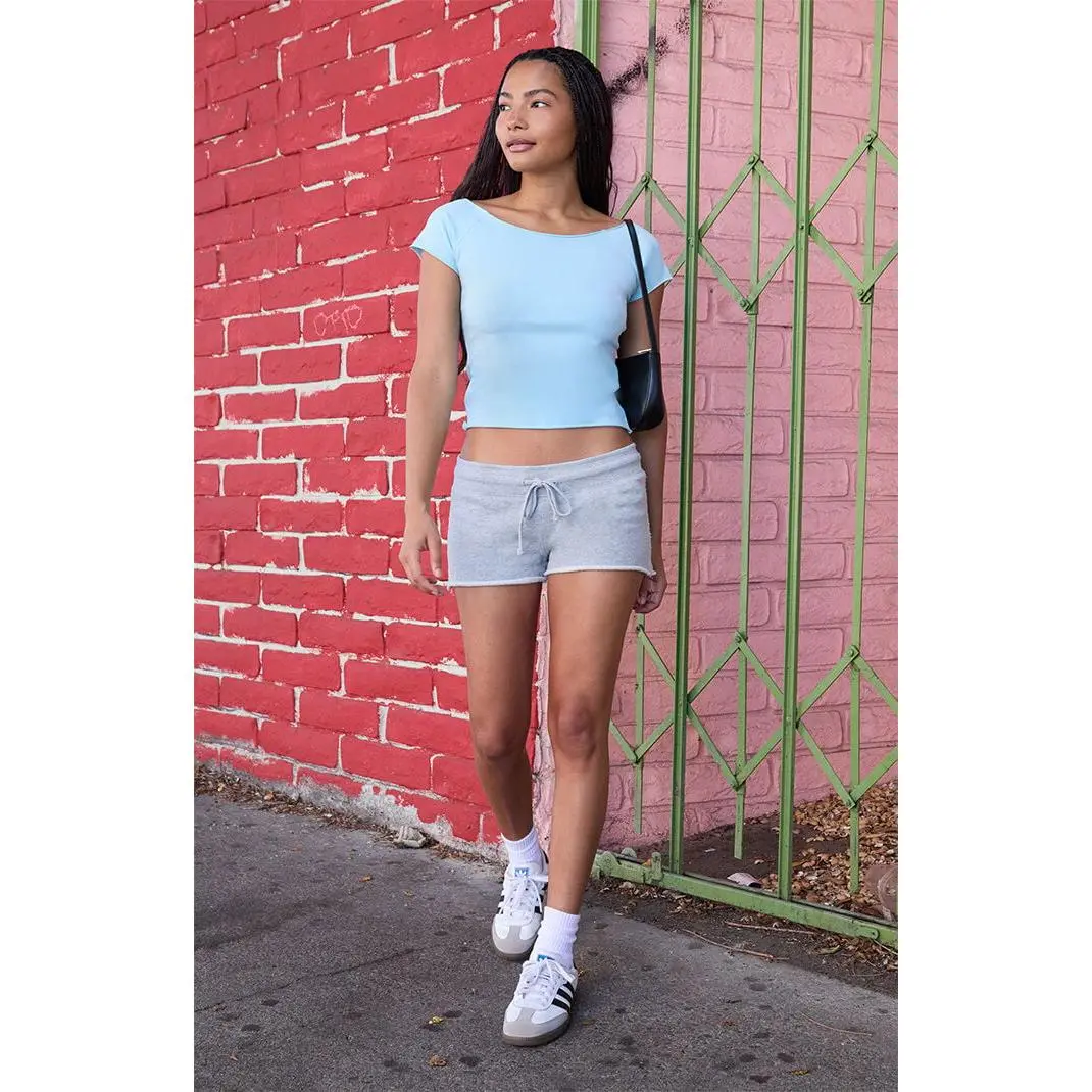 John Galt Women's Light Blue Bonnie Off-The-Shoulder Top