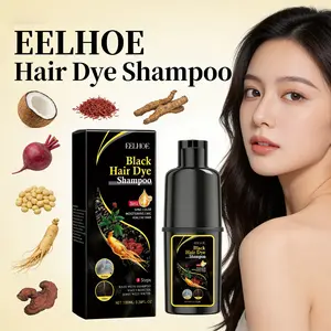 EELHOE Herbal Hair Dye Shampoo Black Brown Natural Colorant Dye - Quick Coloring Long-Lasting, Nourishing Shiny, DIY At Home Hair Color, Gentle Haircare