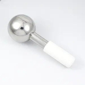 A Set of Metallic Beauty Ice Globe Ice Roller, Hot & Cold Therapy Ice Stick, Face & Eye Massage Wand, Stainless Steel Ice Compress Ball