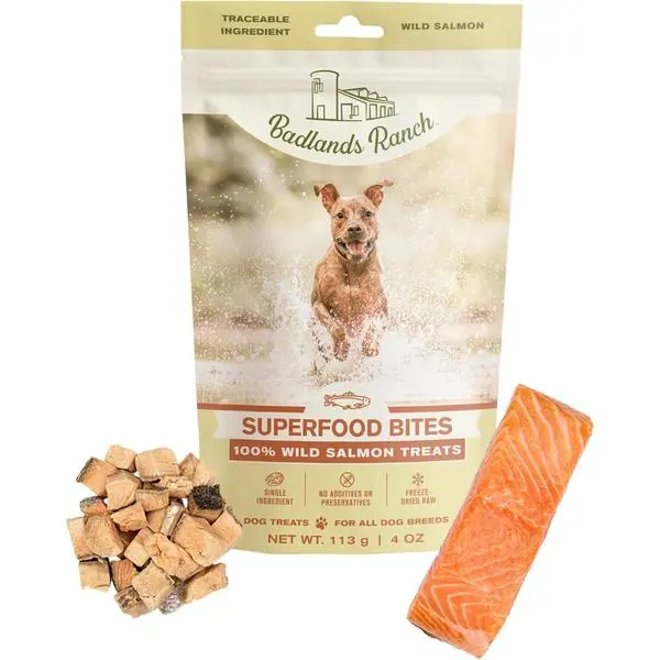 Superfood Bite Freeze-Dried Raw Wild Salmon Dog Treats - High Protein Single Ingredient Snacks for Training, Rewards & Wellness
