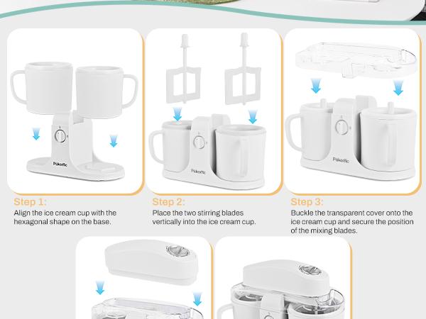Pukomc 2-in-1 Ice Cream Maker - No Churn Gelato & Sorbet Maker, Fast Freeze, Easy Clean, Perfect for DIY Desserts