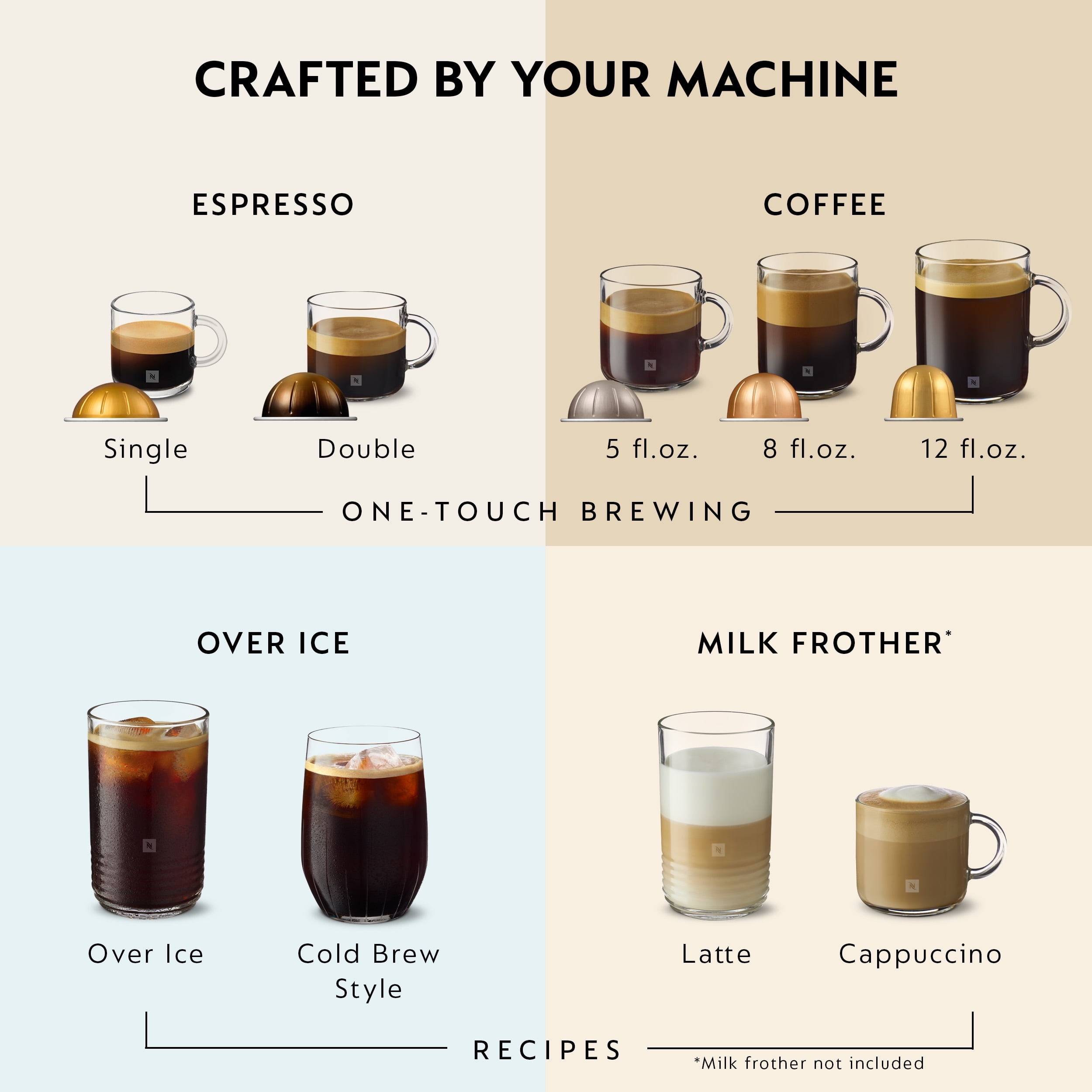 Nespresso Vertuo Capsules, Medium and Dark Roast Variety Pack, Melozio, Stormio, Altissio and Double Espresso Chiaro, 40-Count Coffee Pods, Brews 7.8 fl oz, 2.7 fl oz, and 1.35 fl oz