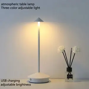 T6001-7-LED Mushroom Head Table Lamp, Retro Simple Bedside Creative Charging Night Light, Outdoor Camping Restaurant Bar Touch Control