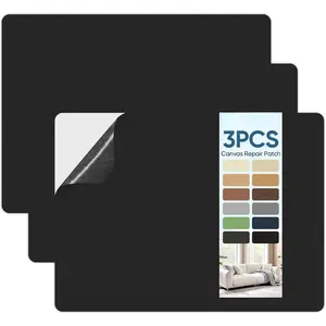 Canvas Repair Patch, Self Adhesive Fabric Patch for Tent,Boat Cover,Canopy,Umbrella,Furniture Cover,Awning,Luggage,Couch.(8.3? x 11?-Black)