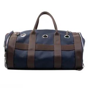 Pre-owned HERMÈS Canvas Shoulder Bags Hermes Dog Carry Boston Navy H24050949