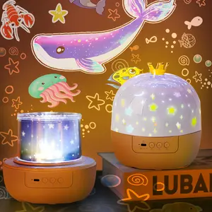Dream starry sky projector, Bluetooth (BT), children’s room, “Dream starry sky” alarm clock with 8 melodies, romantic birthday alarm clock, USB box with rotating HD night light, rotating HD night light