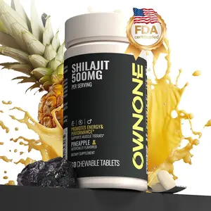 OWNONE Shilajit Chewable Tablets | 15000MG High Content | For Muscle,Energy,Strength | Athletic Performance Support | Pineapple Flavor | 60 Tablets