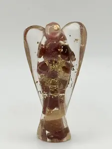 Handmade Ruby Orgone Angel | Passion & Vitality Root Chakra Crystal Decor for Altar