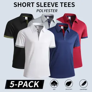 Solid color summer men's lapel POLO shirt, suitable for playing, golf, outdoor sports and leisure, comfortable and breathable, cool short sleeves, multi-color optional