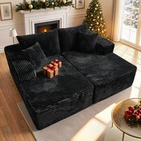 Black Plush Corduroy