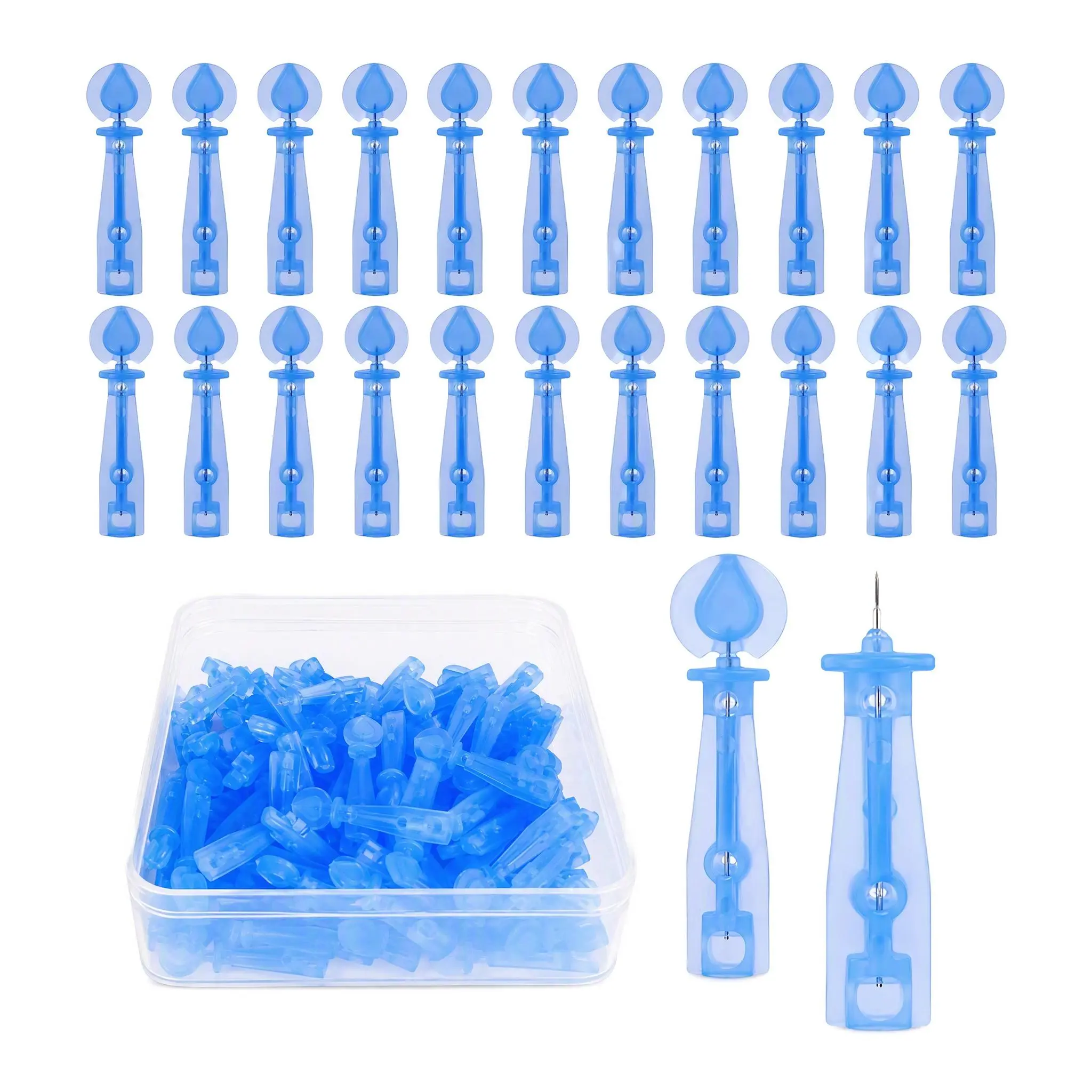 Disposable Sterile Medical Grade Twist Off Ultra Fine Lancet Needles Single Use Portable Pimple Blackhead Extraction Tool for Facial Skin Care Home Salon Beauty Treatment