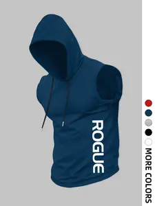 Men's Hooded Knit Vest for Summer, Casual Fitted Design with Moderate Fabric Thickness, Stylish Summer Hoodie for Everyday Wear, Casual Fashionable Outerwear