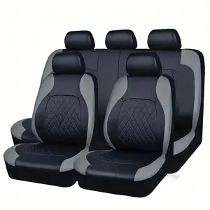 1 Rear Seat Headrest, 1 Rear Seat Backrest And 5 Headrest Covers 2mm Sponge Four Seasons Universal,Car Seat Cover Full Set