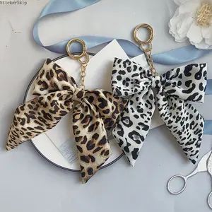2026NEWY2K Leopard Print Bow Keychain - Lightweight Fabric Charm, Ideal for Spicing Up Your Backpack, Purse, or Car Keys