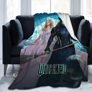 Wicked Blanket Premium Flannel Warm Throw Showcasing Magical Broadway-Inspired Design, Ideal Sofa Throw, Travel Blanket For Trips, And Cozy Bed Blanket Layering For Lovers Of Fantasy Theater
