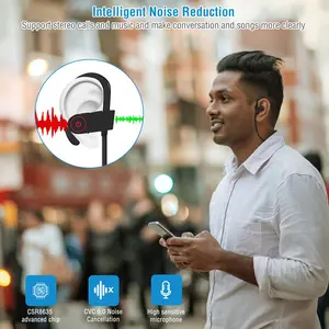 Wireless Headset IPX7 Waterproof Sport Headphones In-Ear Wireless4.1 Stereo Earphone Noise Canceling Neck Earbuds w/Mic 8 Hrs Work Time for Running Hiking Travel Usb Audio noise cancelling headphones audifonos bluetooth Neckband Electronic Chargeable