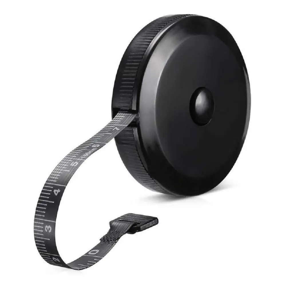 Retractable Double-Scales Soft Tape Measure - Durable Tailor Measuring Tape for Body Weight Loss, Sewing Supplies Crafts - Black Hand Measuring Tool for Fabric Cloth Knitting