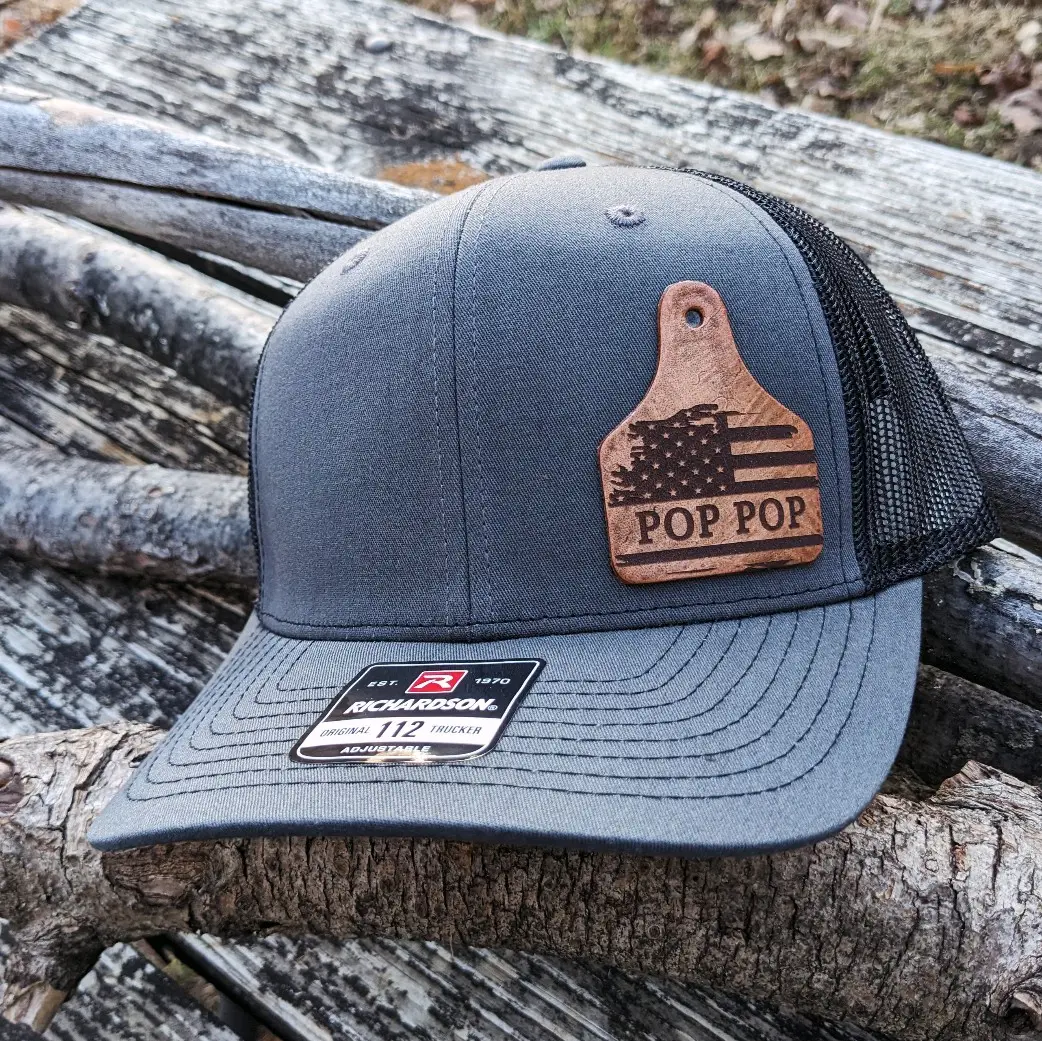 Personalized American Flag Cattle Tag Hat