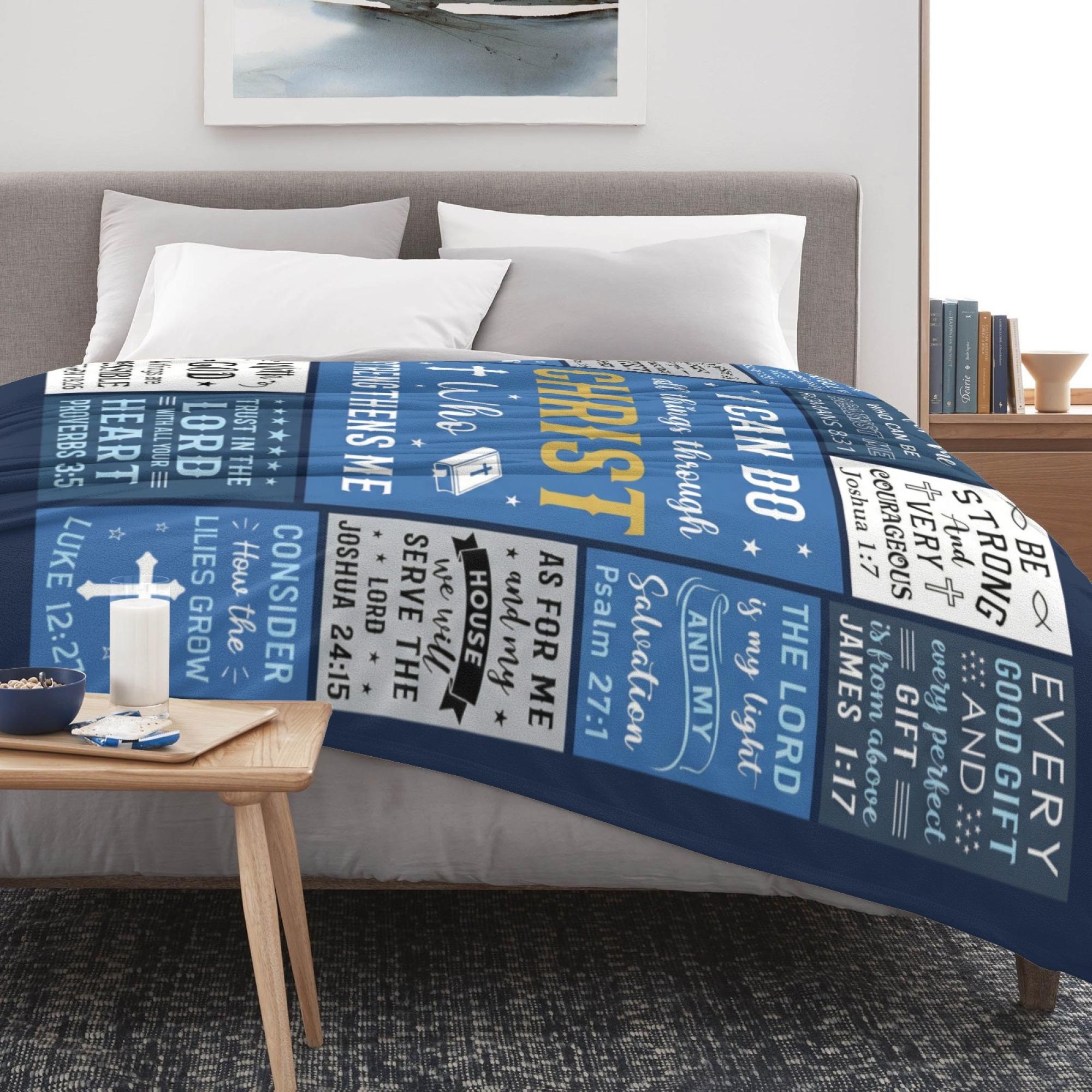 Christian Gifts for Men, Religious Gifts for Men, Baptism Gifts for Boys, Spiritual Inspirational Gifts for Man, Bible Catholic Gifts, Confirmation Gifts for Boys, Christian Blanket 50" X 60"