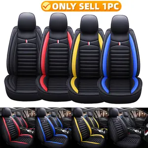 Second Row Car Seat Cover Waterproof & Wear-Resistant PU Leather Soft Comfortable Universal Fit for All Seasons Front Single Seat All-Inclusive Cushion Cover 1PC