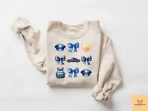 Coquette Police Sweatshirt, Police T-shirt, Women's Police Shirt, Police Coquette Tee, Police Officer Gift, Retro Police Mom Outfit