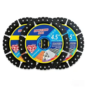 This product is a 115mm angle grinder blade, available in 3, 6, 9, and 12 sets. It features dry cutting technology and is versatile, allowing for quick cutting of marble, metal, ceramic tiles, cast iron, and plastic.