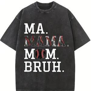 Ma Mama Mom Bruh Baseball Tshirt, Funny Sports Mom Tee, Game Day Shirt, Mother’s Day Gift Top Womenswear