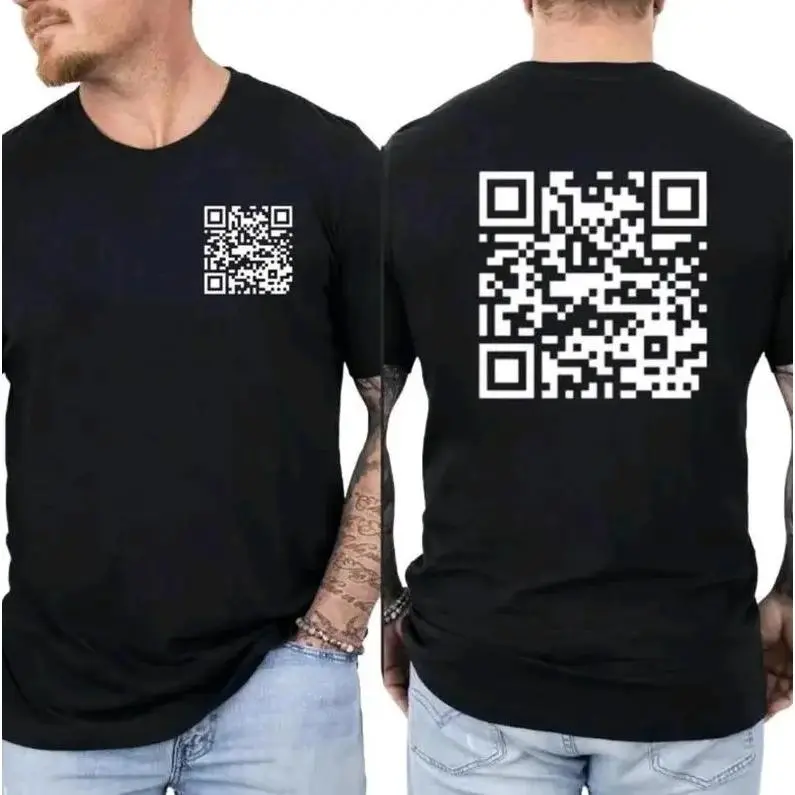 Funny FU QR Code Men's T-Shirt graphic tees men 100 Cotton Say You Swear Eat Sleep Goon Repeat 90s good Casual Short Sleeve Rifle Vintage In Utero Quick-Dry Moisture-Wicking Crew Skull Print Anime Double-Sided Classic Patterned