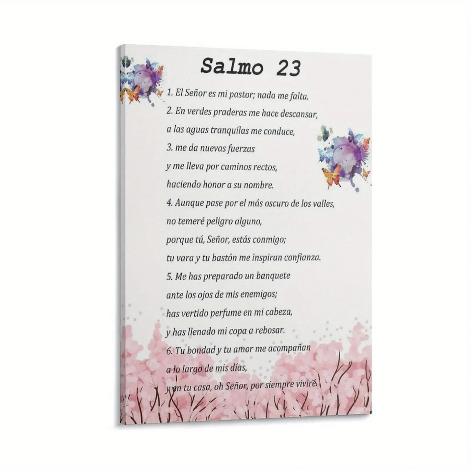 Salmo 23 Spanish Poetry Poster Spanish Bible Citation Poster (2) Poster For Bedroom Living Room Office Decor