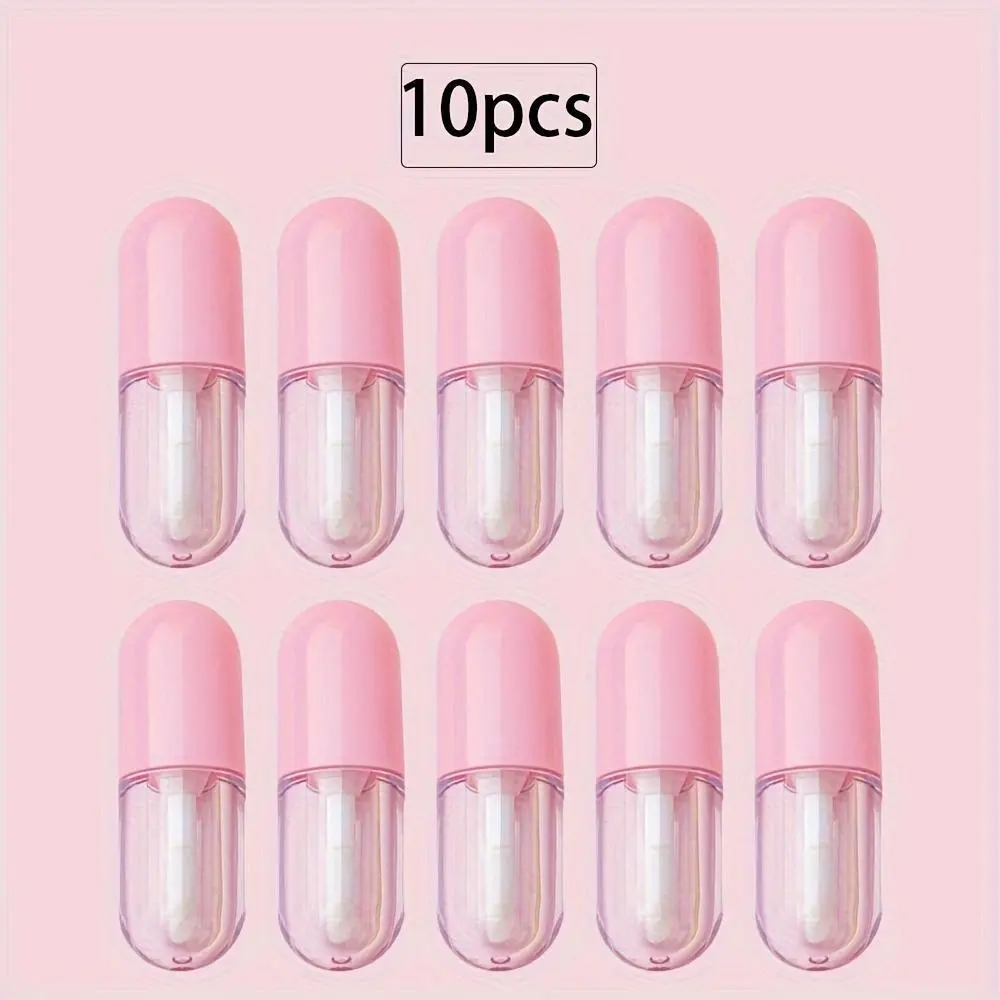 10pcs 0.07oz Refillable Design Mini Lip Gloss Tube And Balm Bottle DIY Lip Oil Travel Clear Lipstick Container Set Makeup Accessories For Women