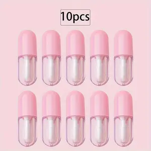 10pcs 0.07oz Refillable Mini Lip Gloss Tube And Balm Bottle DIY Lip Oil Travel Clear Lipstick Container Makeup Accessories For Women