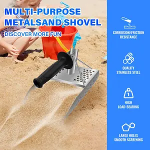 Beach Sand Scoop Shovel Metal Detector Sand Scoops Treasure Detecting Metal Detector Hunting Stainless Steel Tool Hex