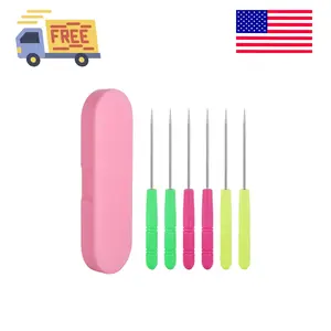 6Pcs Cookie Scribe Tool Sugar Stir Needle Stored in Plastic Box Colorful Cookie Decorating Tools