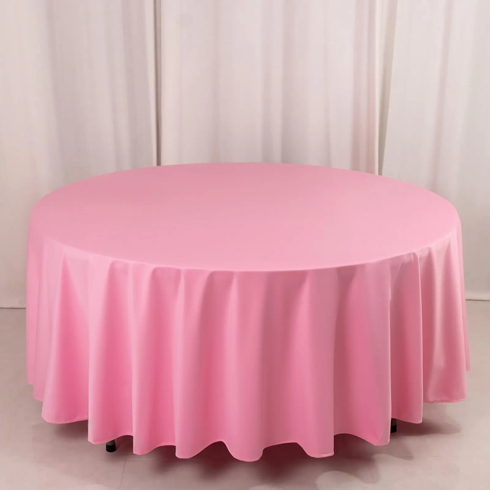 108" Pink Scuba Round Tablecloth - Wrinkle-Free, Washable Table Cover, Machine Washable, Commercial Grade Tablecloth for Parties, Tablecover, Food & Beverage