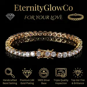 Tennis Bracelet for Women Men D Color VVS Round Cut  Bracelets with Giftbox High Quality Jewelry